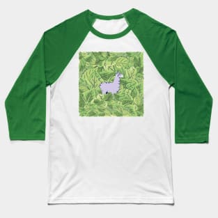 llama in Leaves Baseball T-Shirt